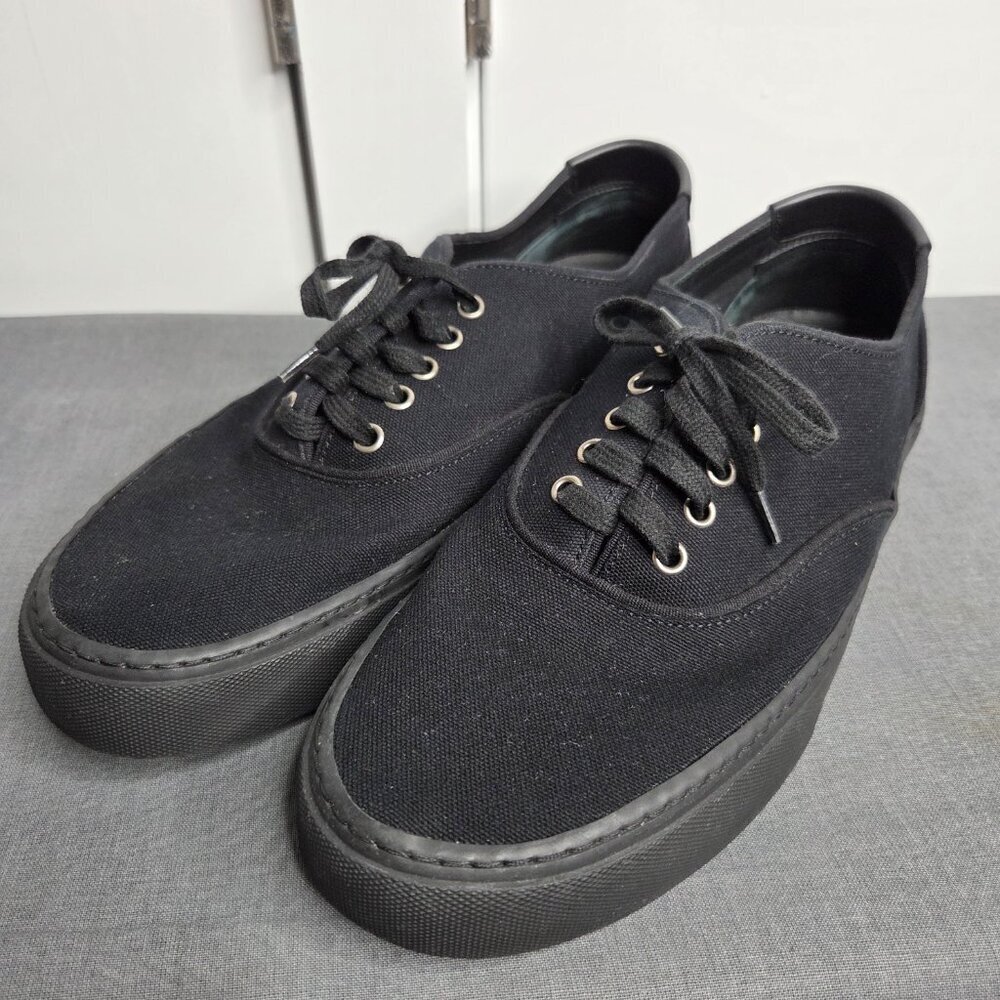 Saint Laurent - Men's Venice Black Canvas Low Top Sneakers - NWOT Size EU45 - Picture 3 of 12